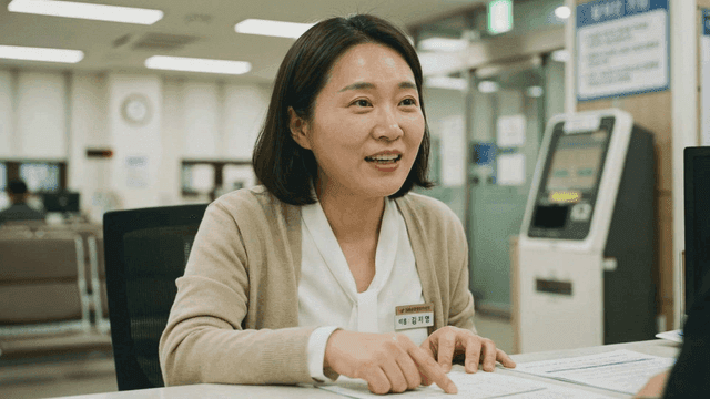 Woman explaining documents at desk