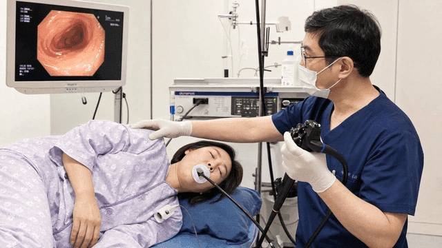 Doctor performing endoscopy