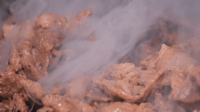 Sizzling briquette bulgogi from barbecue