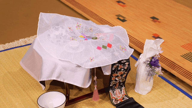 Traditional Korean ceremonial setup