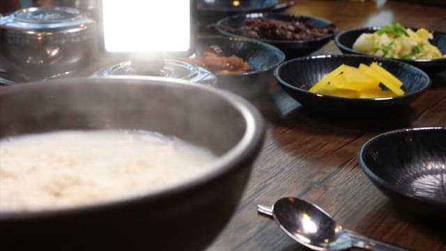 Bowl of warm and hearty soft tofu stew