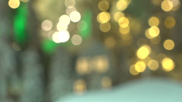 빛나는 조명이 있는 겨울 풍경 미니어처