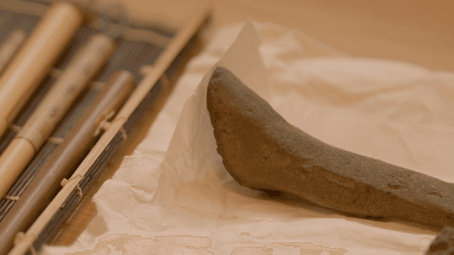 Traditional Korean calligraphy brushes and bamboo slabs