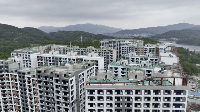 New apartment buildings under construction