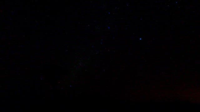 고독한 나무 위로 펼쳐진 별이 빛나는 밤하늘