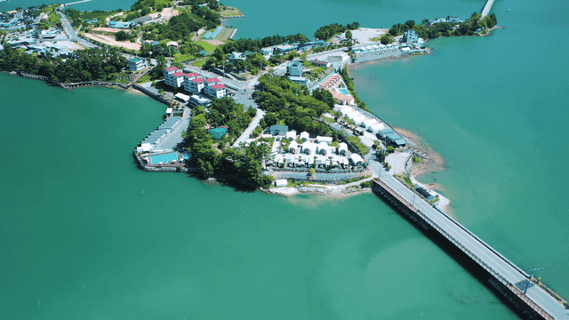 Coastal area with bridges connecting islands