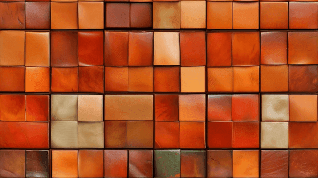 Fluttering various brown leather tiles
