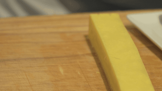 Yellow Japanese omelet on cutting board