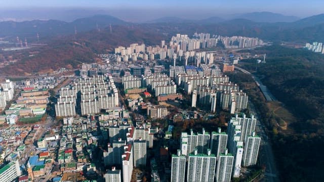 City with Dense Residential Buildings