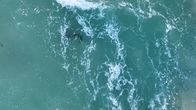 바다에서 파도가 부서지는 모습