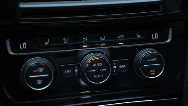 Car climate control panel with settings
