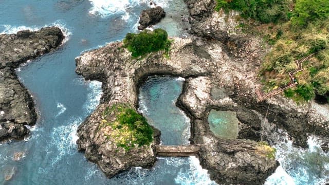 바위 해안과 조수 웅덩이