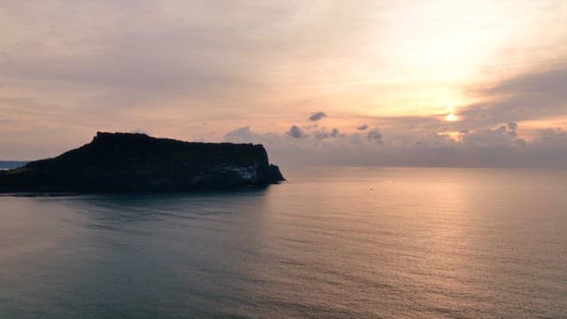 Serene ocean view at sunset