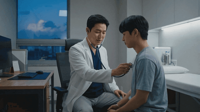 Doctor examining a patient in a clinic