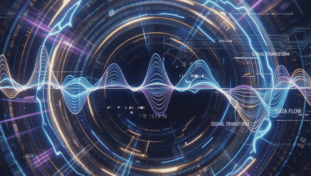 동적인 디지털 파형과 데이터 흐름