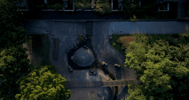 푸른 공원의 항공 뷰