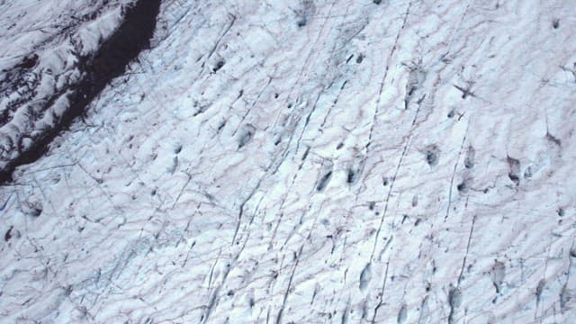 View of a vast glacier surface