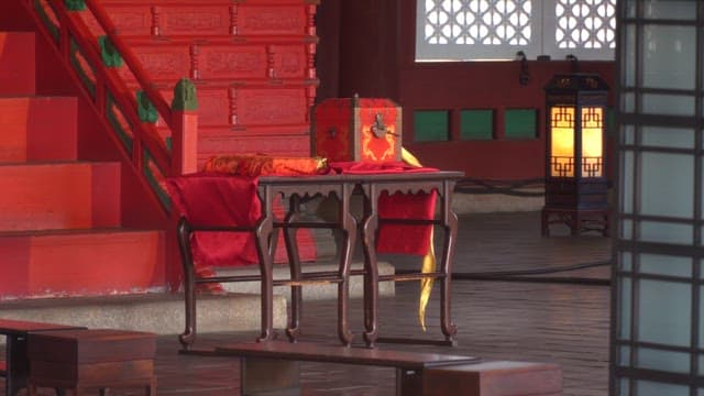 Interior of Geunjeongjeon, a traditional Korean palace Gyeongbokgung Palace