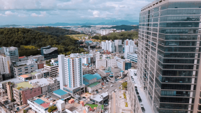 Cityscape with tall buildings