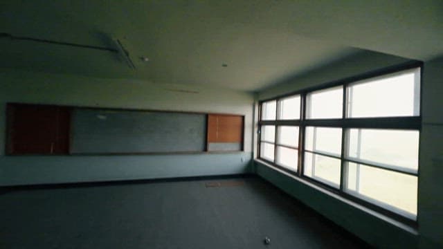 Deserted Interior of Abandoned School Building