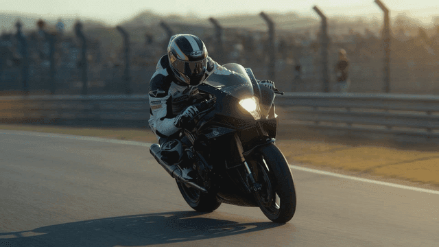 Motorcycle riders racing on track