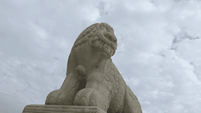 Traditional Korean stone guardian statue