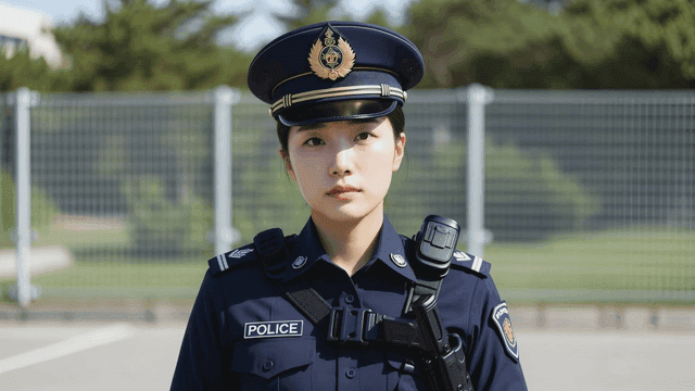 정복을 입고 서있는 경찰관