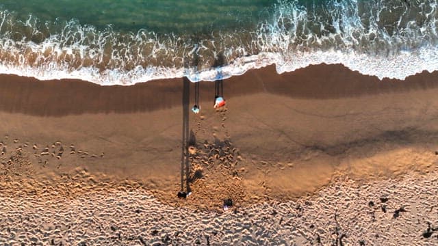 People having fun at a sandy beach