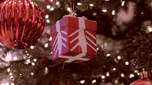 Christmas ornament on a decorated tree
