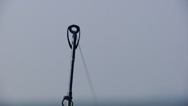 Fishing rod over the calm sea