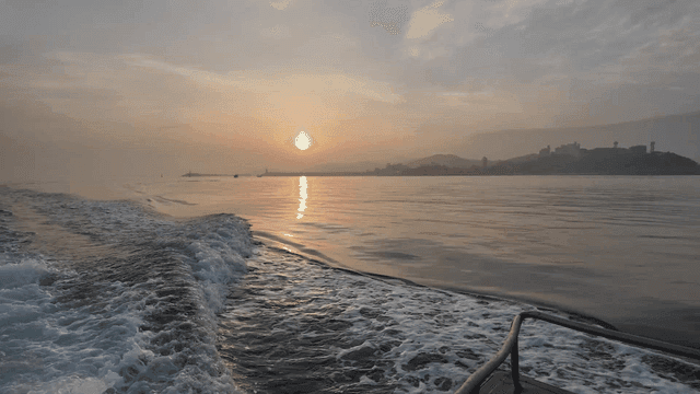 Calm sea where sun sets