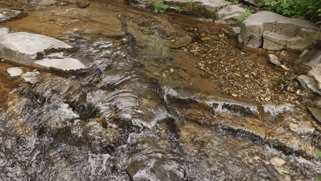 Small stream flowing over rocks
