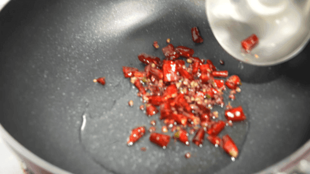 Finely chopped red chili peppers to put in pan