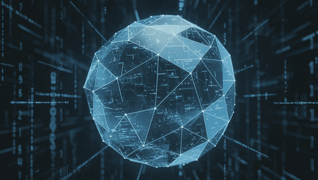 Digital sphere with data patterns