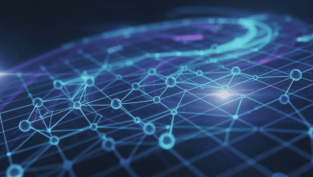 Digital network connections glowing