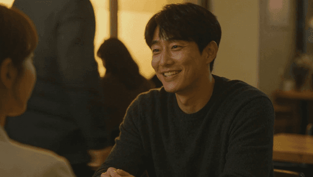 Friendly conversation between a man and a woman in a cozy cafe