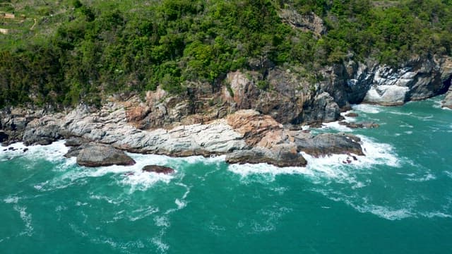 Rocky Coastline with Waves