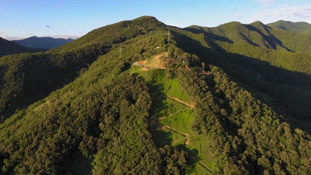 Aerial View of Lush Green Mountains