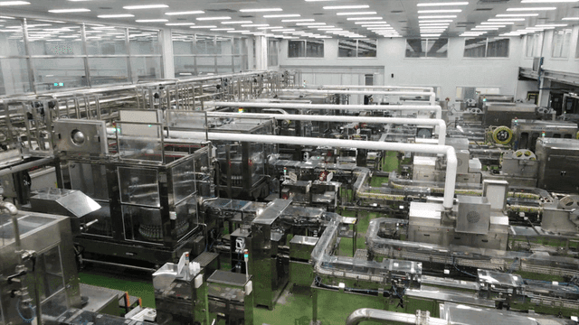 Modern factory with automated machinery