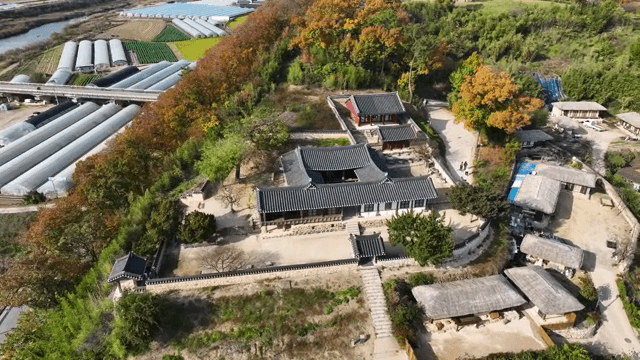 Traditional Korean house surrounded by nature