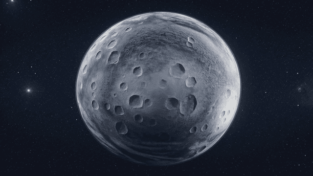 Distant view of moon with craters
