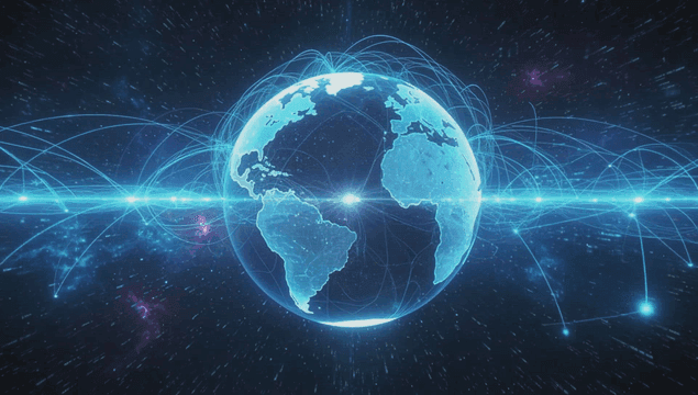 지구를 둘러싼 디지털 연결