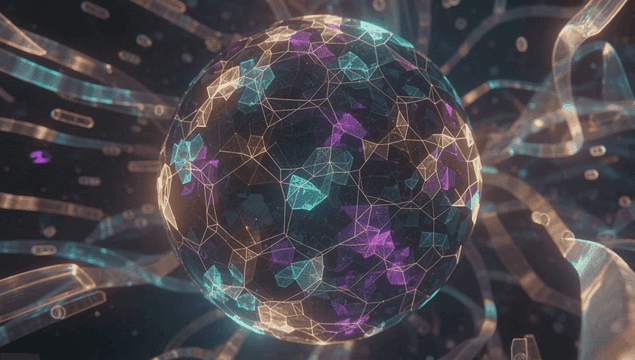 기하학적 패턴의 빛나는 구체