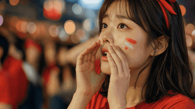 Woman who cheers passionately