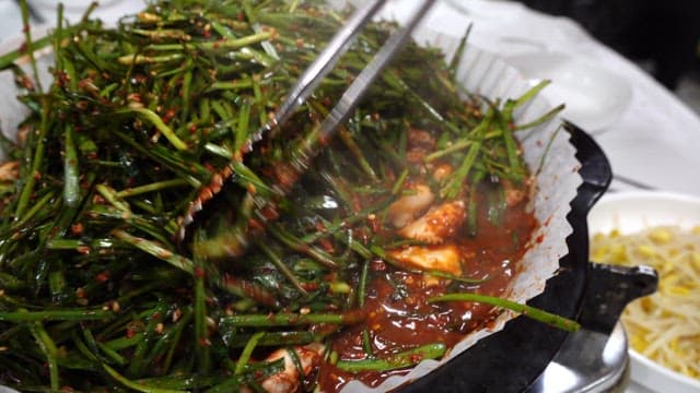 Spicy Stir-Fried Octopus with Lots of Chives