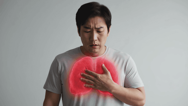 Men experiencing chest discomfort