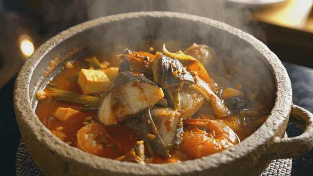Spicy boiling seafood stew