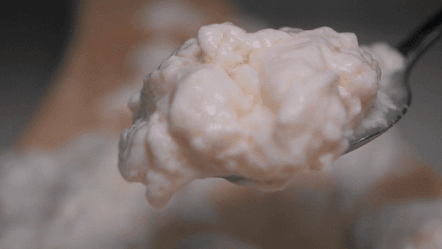 Soft tofu scooped out with spoon