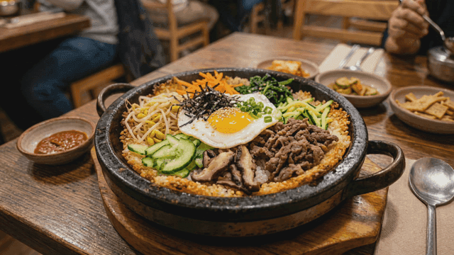 Hot stone pot bibimbap