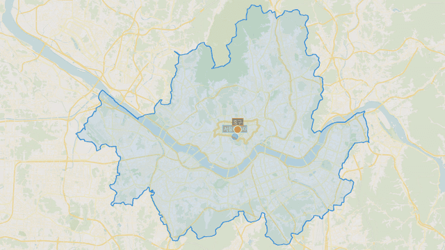 Map highlighting Jung-gu district of Seoul
